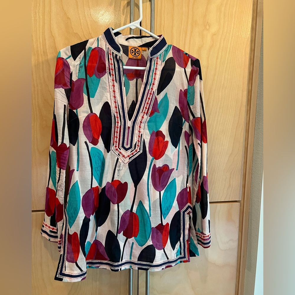 Tory Burch floral tunic. Size 0.